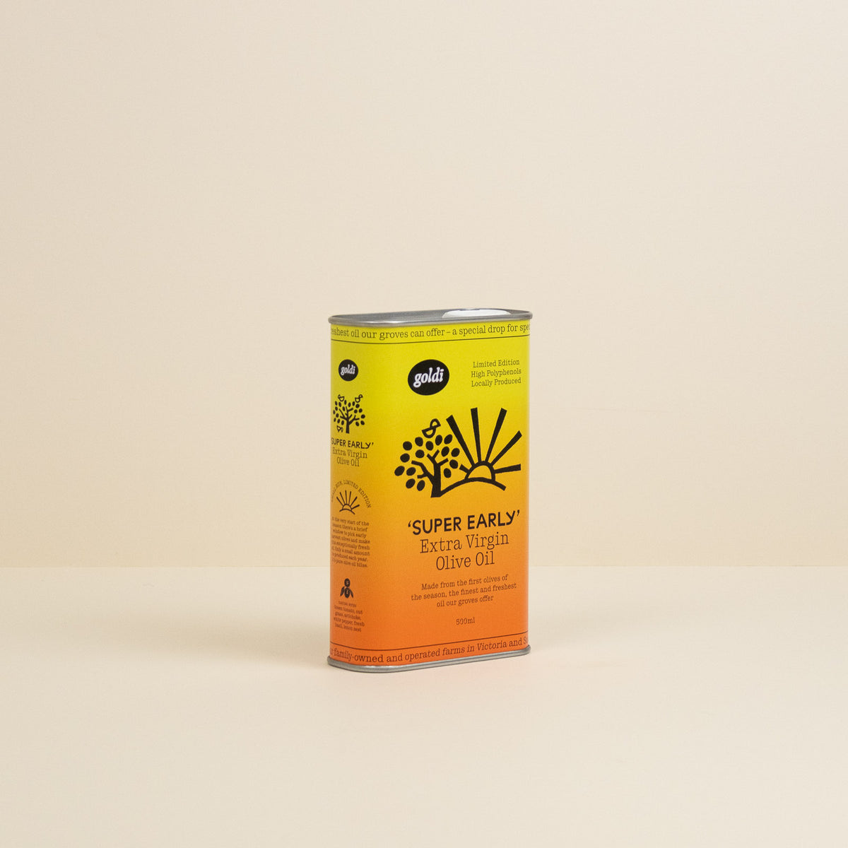 Goldi Super Early Harvest extra virgin olive oil tin