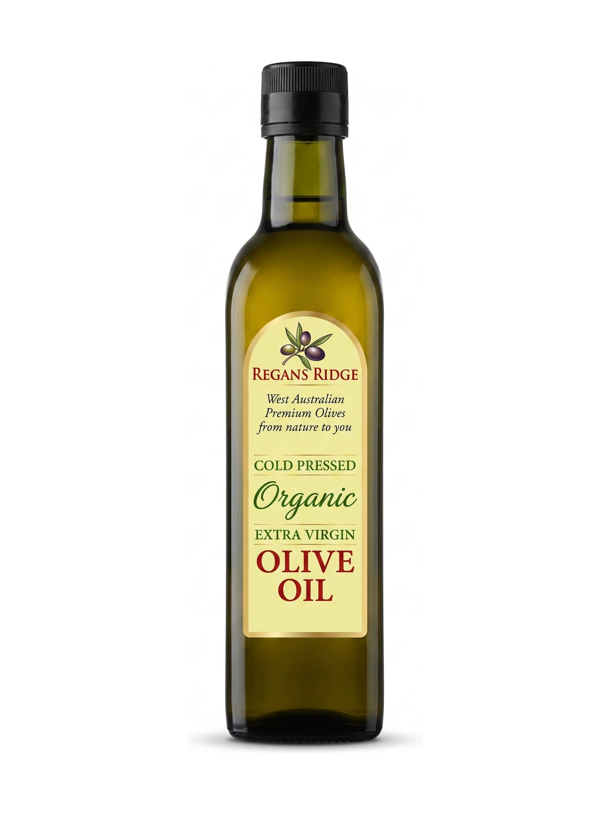 Regans Ridge Mild & Fruity Moore River Blend by Regans Ridge Olives, front-facing on a white background